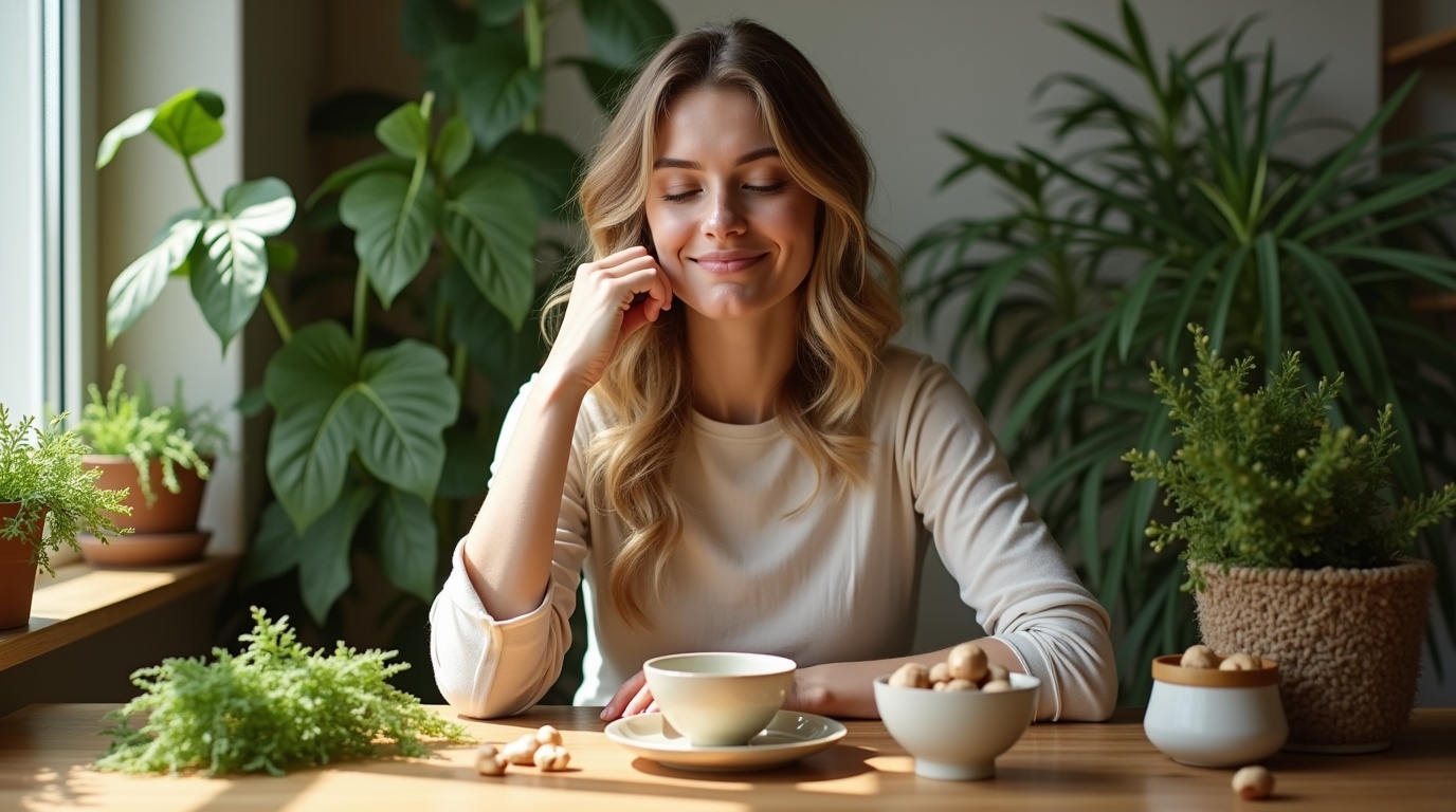Illustration d'une personne prenant un complément alimentaire pour lutter contre la fatigue nerveuse